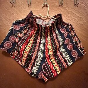 SHEIN Multicolor Geometric High Waist Shorts